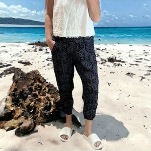 NWT Cost Plus World Market Sia Ruched Ankle Flowy Boho Pants